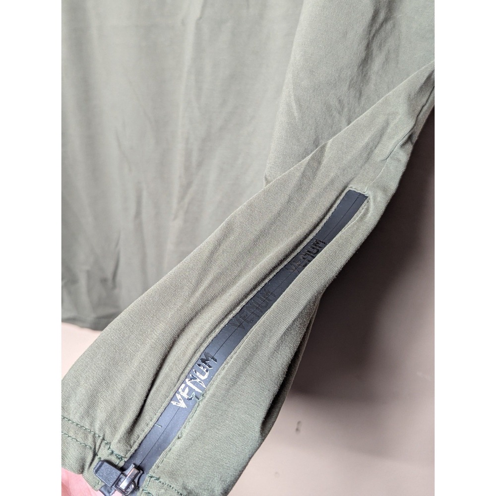 Venum Laser T-Shirt Mens XXL Olive Green Longline Side Zip Waterproof MMA - Picture 12 of 12